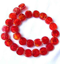 Load image into Gallery viewer, 5 Focal Flame Red Lampwork Glass Silver Foil Beads 8641 - PremiumBead Alternate Image 2