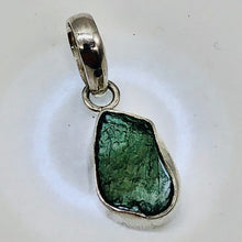Load image into Gallery viewer, Moldavite Sterling Silver Drop | 1" Long | Green | 1 Pendant |