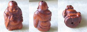 Sacred Hand Boxwood Blessing Buddha Ojime/Netsuke Bead | 29x15x15mm | Brown - PremiumBead Alternate Image 4