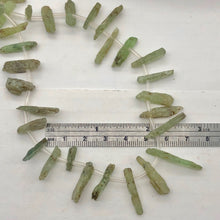 Load image into Gallery viewer, Kyanite Natural Crystal Pendant Bead Strand | 15x4x6 to 32x3x7mm| Green | 40 Bd|