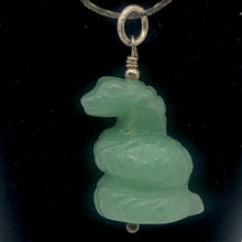 Load image into Gallery viewer, Ss! Carved Aventurine Snake & Sterling Silver Pendant