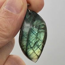Load image into Gallery viewer, Labradorite Sterling Silver Drop Pendant | 2" Long | Blue Green |