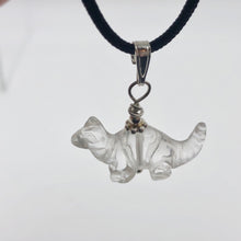 Load image into Gallery viewer, Diplodocus Dinosaur Quartz Sterling Silver Pendant 509259QZS | 25x11.5x7.5mm (Diplodocus), 5.5mm (Bail Opening), 7/8" (Long) | Clear - PremiumBead Alternate Image 5