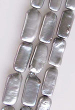 Load image into Gallery viewer, Glamour Platinum 18x9mm Rectangle Coin FW Pearl Strand 109935 - PremiumBead Alternate Image 2