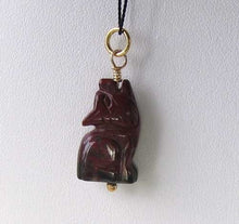 Load image into Gallery viewer, Jasper Wolf Pendant Necklace | Semi Precious Stone Jewelry | 14k Pendant