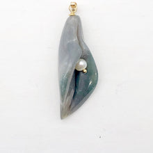 Load image into Gallery viewer, Fancy Jasper Calla Lily 14K Gold Filled Pendant | 1 3/4" Long | Green |