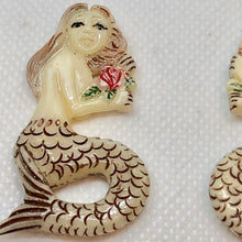 Load image into Gallery viewer, Carved inchBrunette inch Mermaid W/ Rose Centerpiece Bead 10801 - PremiumBead Alternate Image 2
