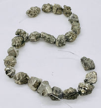 Load image into Gallery viewer, Pyrite Crystals Nugget Strand | 21x18x12 to 14x14x14mm | Silver Gold | 25 Beads|