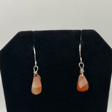 Load image into Gallery viewer, Twist Drop Faceted Carnelian Agate and Sterling Silver Earrings | 1 1/16&quot; (Long) - PremiumBead Alternate Image 7
