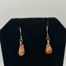 Load image into Gallery viewer, Twist Drop Faceted Carnelian Agate and Sterling Silver Earrings | 1 1/16" (Long) - PremiumBead Alternate Image 7