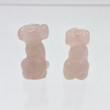 Load image into Gallery viewer, Faithful 2 Rose Quartz Hand Carved Dog Beads | 20x12x10mm | Pink - PremiumBead Alternate Image 10