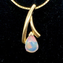 Load image into Gallery viewer, Red and White Fine Opal Fire Flash 14K Gold Pendant - PremiumBead Alternate Image 8
