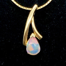 Load image into Gallery viewer, Red and White Fine Opal Fire Flash 14K Gold Pendant - PremiumBead Alternate Image 8