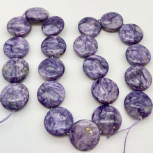 Load image into Gallery viewer, Three Beads of Rare Purple Charoite 16x6mm Coin Beads 10254 - PremiumBead Alternate Image 2