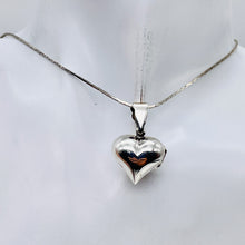 Load image into Gallery viewer, Sterling Silver Puffy Heart Photo Pendant | 1" Long | Silver | 1 Pendant |