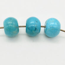 Load image into Gallery viewer, 3 Natural, Untreated USA Turquoise 8x5mm Smooth Roundel Beads 9351