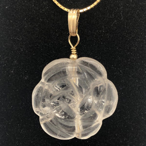 Quartz Flower Pendant Necklace | Semi Precious Stone Jewelry | 14 Kgf Pendant - PremiumBead Alternate Image 2