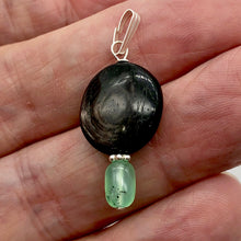 Load image into Gallery viewer, Hypersthene, Gemmy Green Chrysoprase Drop Sterling Silver Pendant 1 1/4" Long |