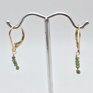 Sparkle Parrot Green Diamond (.73cts) & 14K Gold Earrings 309605 - PremiumBead Alternate Image 3