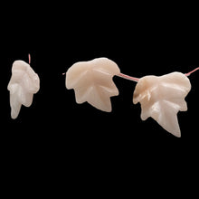 Load image into Gallery viewer, 7 Light Pink Peruvian Opal 19x17mm Leaf Briolette Beads 10823B