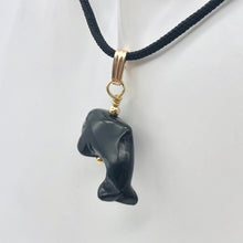 Load image into Gallery viewer, Happy Obsidian Orca Whale 14K Gold Filled 1.06" Long Pendant 509301ORG - PremiumBead Alternate Image 8