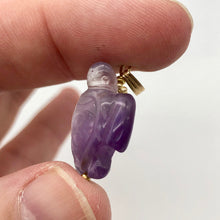 Load image into Gallery viewer, Majestic Hand Carved Amethyst Sea Turtle and 14K Gold Filled Pendant 509276AMD - PremiumBead Alternate Image 10