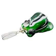 Load image into Gallery viewer, Lampwork Frog Sterling Silver Frog | 1" Long | Green | 1 Pendant |