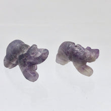 Load image into Gallery viewer, 2 Hand Carved Natural Amethyst Bear Beads | 22x12.5x9.5mm | Purple some w/white - PremiumBead Alternate Image 2
