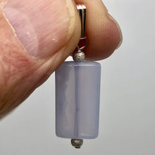 Load image into Gallery viewer, Natural Blue Chalcedony Rectangle Stardust Sterling Silver | 1.5" Long | Pendant
