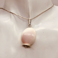 Load image into Gallery viewer, Pink Conch Shell Drop Sterling Silver Pendant | 1 1/2" Long |