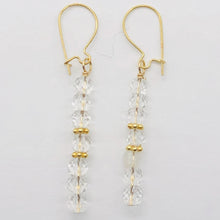 Load image into Gallery viewer, Quartz AAA Crystal 14K Gold Filled Dangle Earrings | 1 3/4" Long| Clear | 1 Pair
