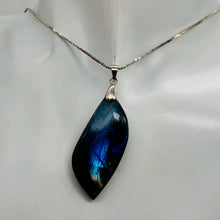 Load image into Gallery viewer, Labradorite Sterling Silver Natural | 1 1/2" Long | Blue | 1 Pendant |
