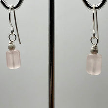 Load image into Gallery viewer, Madagascar Rose Quartz Tube Bead Sterling Silver Semi Precious Stone Earrings - PremiumBead Alternate Image 5