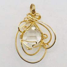 Load image into Gallery viewer, Herkamer Diamond 14K Gold Filled Wire Wrap Drop Pendant | 1 1/2" Long| Clear| 1