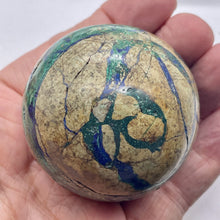 Load image into Gallery viewer, Azurite Malachite Chrysoprase Scry Crystal Sphere | 60mm | Green/Blue/Brown | 1