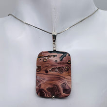 Load image into Gallery viewer, Apache Jasper Sterling Silver Rectangle Pendant | 2" Long | Red Pink | 1 Pendant