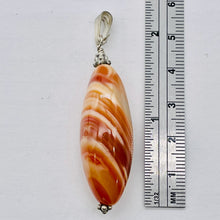 Load image into Gallery viewer, Sardonyx Sterling Silver Briolette Pendant | 2 1/4" Long | Orange/White | 1 |