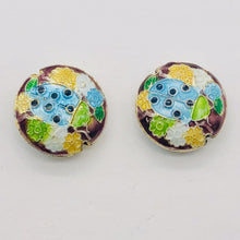 Load image into Gallery viewer, 2 Cloisonne Sky Blue Ladybug Pendant 18x7mm Beads 8636F