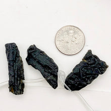 Load image into Gallery viewer, Tektite Natural Pendant Bead Strand | 35x17x6 to 30x12x5mm | 19 Beads |