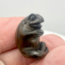 Load image into Gallery viewer, Sumo Carved Teak Froggie Toad Ojime Netsuke Bead | 24x19x16mm | Brown - PremiumBead Alternate Image 4