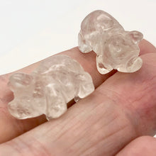 Load image into Gallery viewer, Carved Quartz Pig Semi Precious Gemstone Bead Figurine! | 21x13x9.5mm | Clear