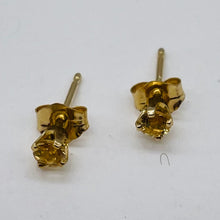 Load image into Gallery viewer, Citrine 14K Yellow Gold Stud Round Earrings | 3mm | Yellow | 1 Pair |