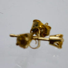 Load image into Gallery viewer, Citrine 14K Yellow Gold Stud Round Earrings | 3mm | Yellow | 1 Pair |