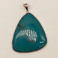 Load image into Gallery viewer, Natural Turquoise 65ct Sterling Silver Pendant | 2 1/4x1 3/4" | Blue/Clear | 1 |