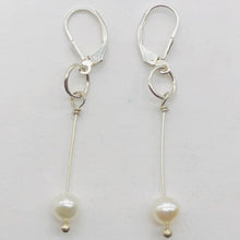 Load image into Gallery viewer, AAA Natural White 6.5-6mm Pearl & Silver Earrings 304499