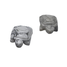 Load image into Gallery viewer, Hand Carved 2 White Howlite Turtle Beads | 23x18x10mm | White/Gray