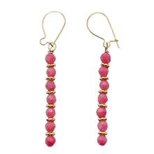 Load image into Gallery viewer, Rhodonite with 14K Gold Filled Beads Drop/Dangle Earrings | 1 1/2&quot; Long | Pink |
