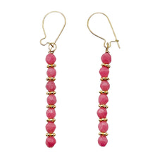 Load image into Gallery viewer, Rhodonite with 14K Gold Filled Beads Drop/Dangle Earrings | 1 1/2" Long | Pink |