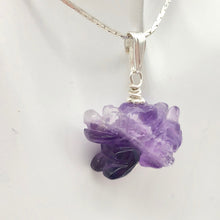 Load image into Gallery viewer, Amethyst Hand Carved Winged Dragon Sterling Silver Pendant | 1 3/16" | 509286AMS - PremiumBead Alternate Image 2