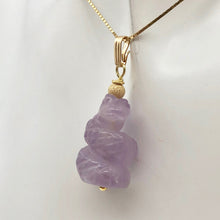 Load image into Gallery viewer, Sssslither! Carved Amethyst Snake and 14k Gold Filled Pendant | 1.5" | 509278AMG - PremiumBead Alternate Image 4